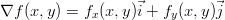 ∇f (x,y ) = fx (x, y)⃗i + fy(x,y )⃗j  