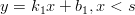 y = k1x + b1,x < s
